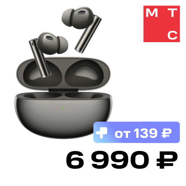 

Беспроводные наушники realme, Buds Air 6 Pro Графитовые