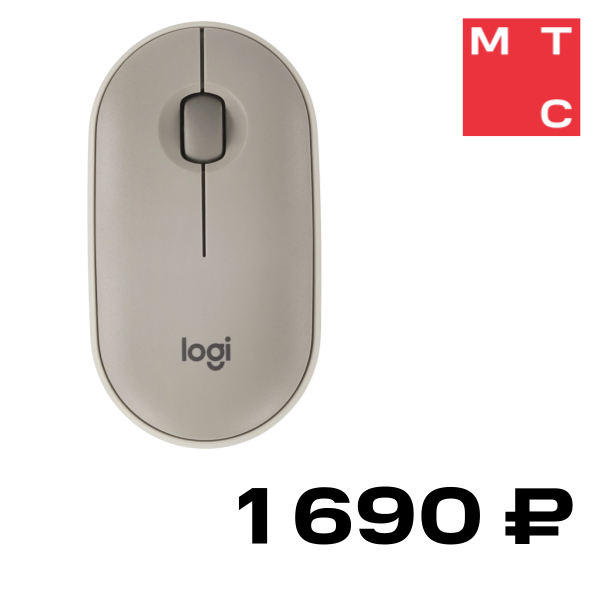 

Мышь беспроводная Logitech, Pebble M350 Серая