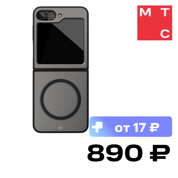 

Чехол-накладка VLP, Moon Case с MagSafe для Samsung Galaxy Z Flip6 Черный