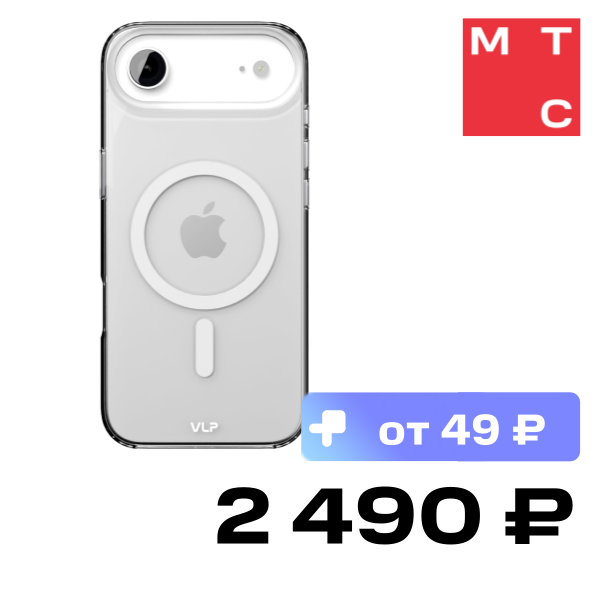 

Чехол-накладка VLP, Puro Case с MagSafe для iPhone Air Прозрачный