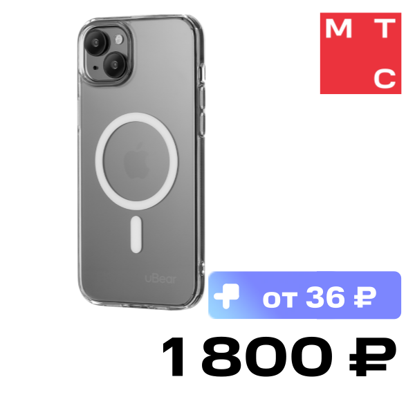 

Чехол-накладка uBear, Real Mag Case для iPhone 15 Plus Прозрачный