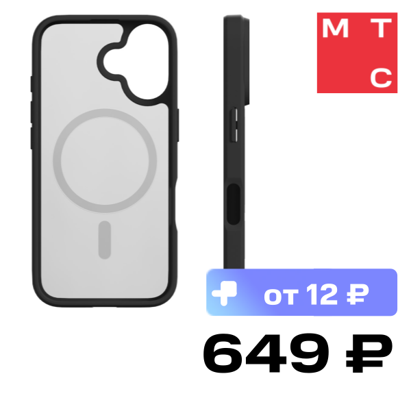 

Чехол-накладка VLP, Haze Case с MagSafe для iPhone 16 Plus Матовый черный
