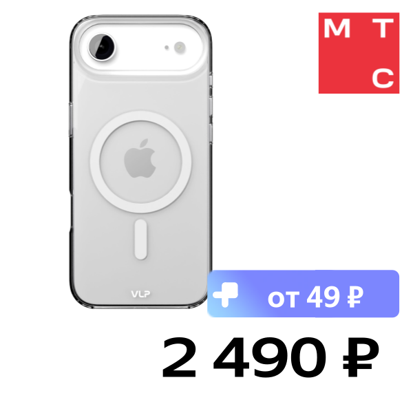

Чехол-накладка VLP, Puro Case с MagSafe для iPhone Air Прозрачный