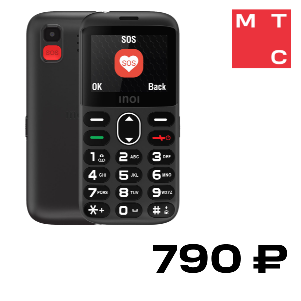 

Мобильный телефон INOI, 118B Dual sim Чёрный