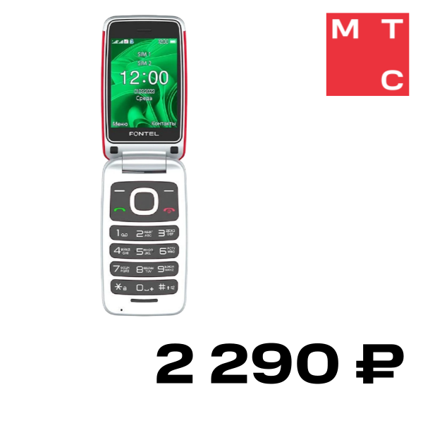 

Мобильный телефон Fontel, FL280 Красный