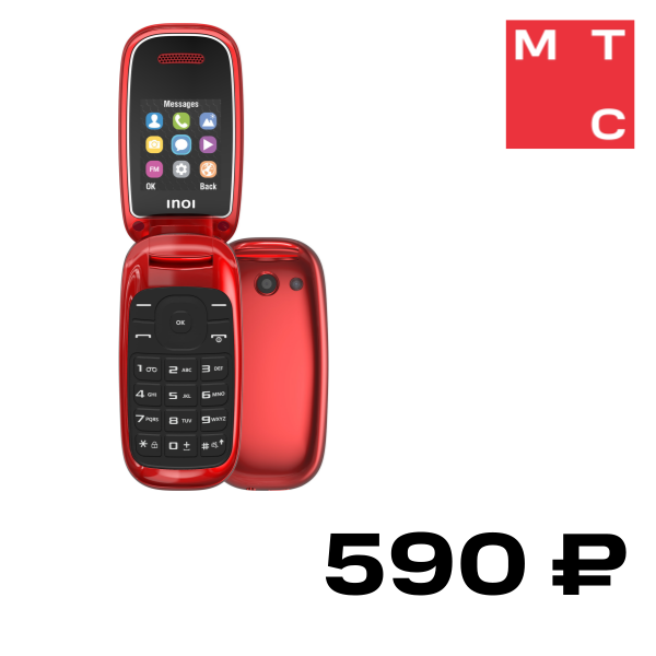 

Мобильный телефон INOI, 108R Dual sim Красный
