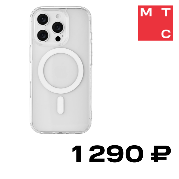 

Чехол-накладка Rocket, Prime с MagSafe для iPhone 16 Pro TPU+PC Прозрачный