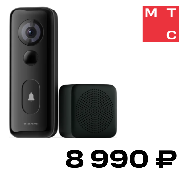

Умный дверной звонок Xiaomi, Smart Doorbell 3S Черный