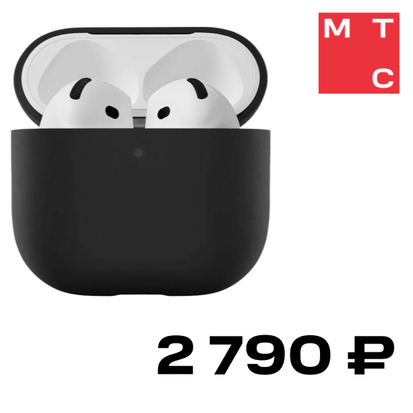 

Чехол для наушников uBear, Touch Pro для Airpods 4 1,5 мм усиленный Черный