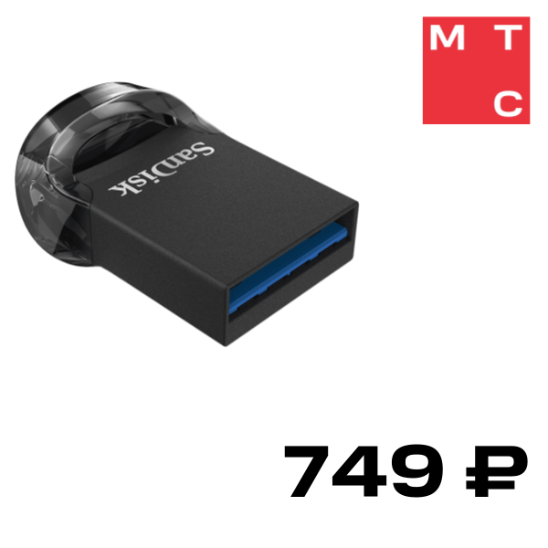 

USB Flash SanDisk, Ultra Fit USB3.1 64GB Black (SDCZ430-064G-G46)