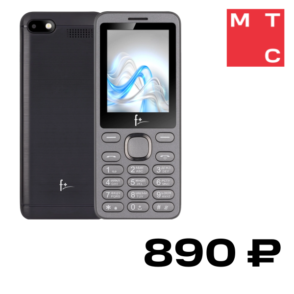 

Мобильный телефон F+, S240 Темно-серый