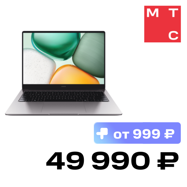 

Ноутбук HONOR, Magicbook X14 2025 Core i5-12450H 16/512Гб Win11Home Cерый (5301ALWU)