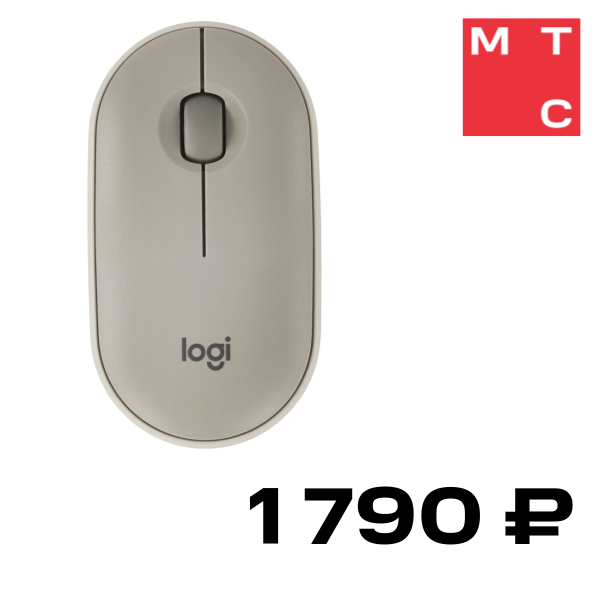 

Мышь беспроводная Logitech, Pebble M350 Серая