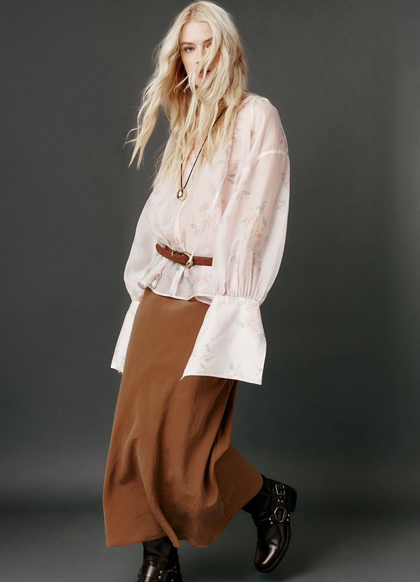 Юбка А-силуэта из модала, Оранжевый