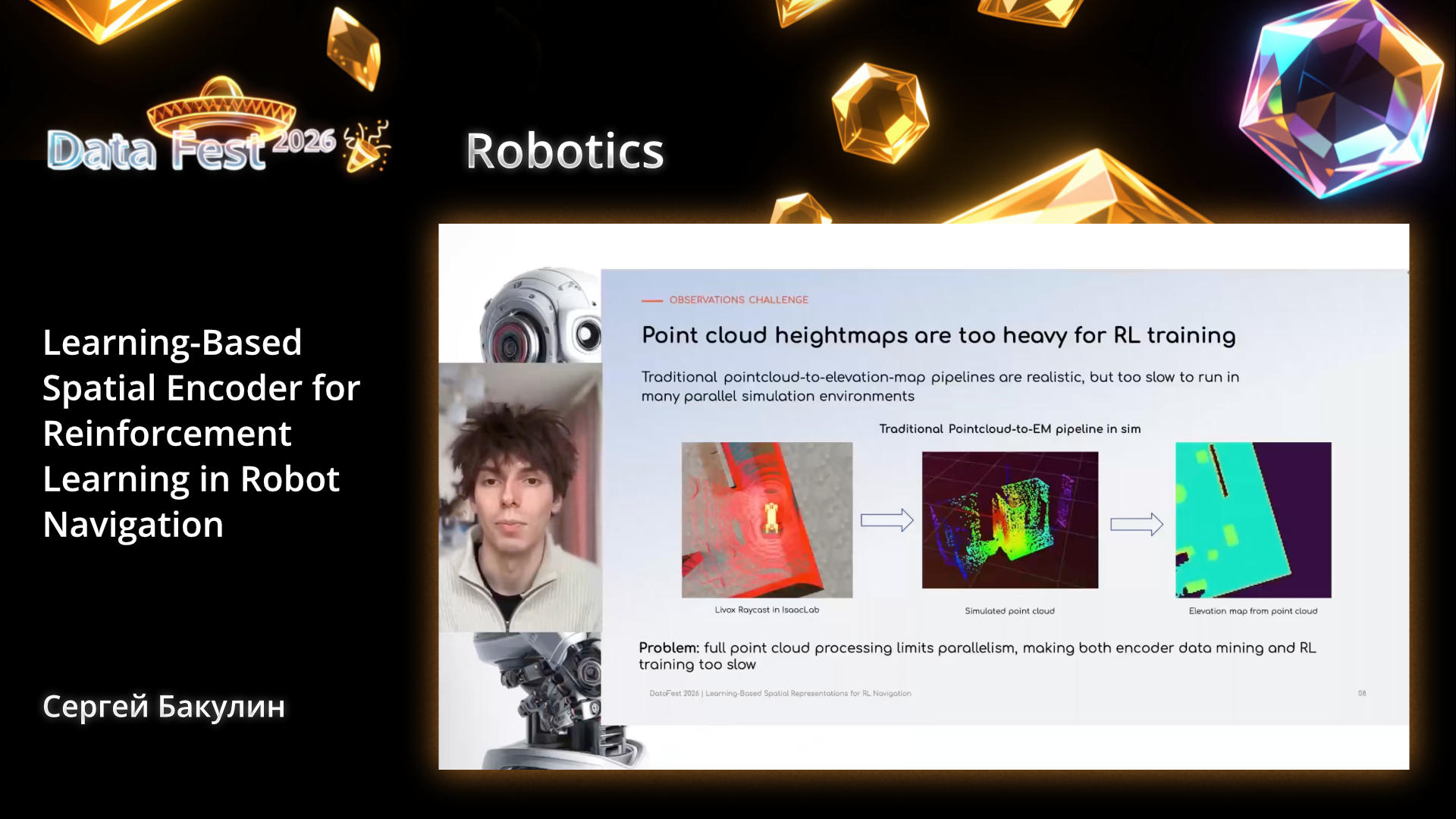 Learning-Based Spatial Encoder for Reinforcement Learning in Robot Navigation