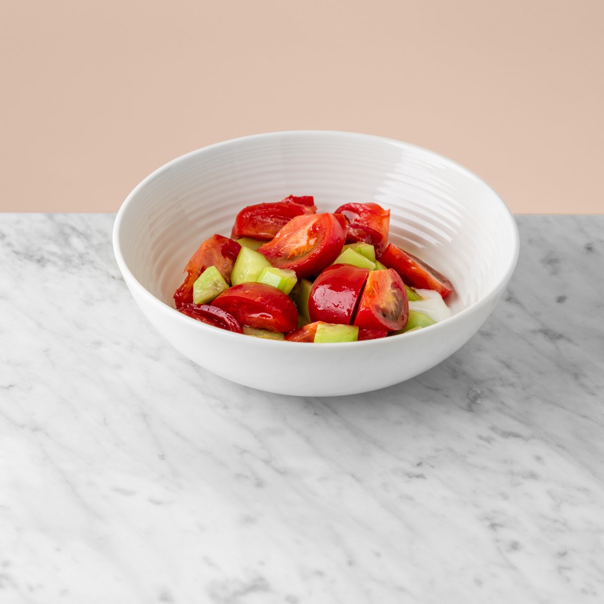 Tomato salad with cucumber