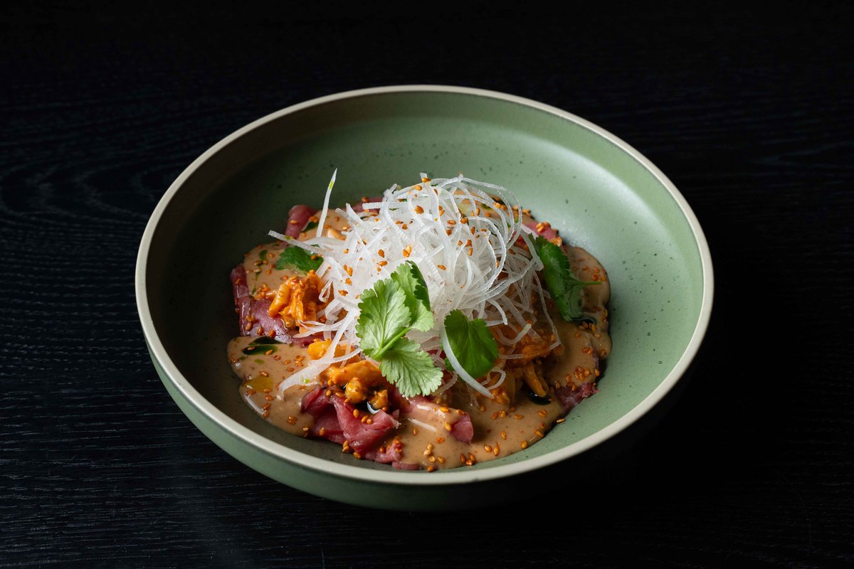 Cашими из говядины с кимчи