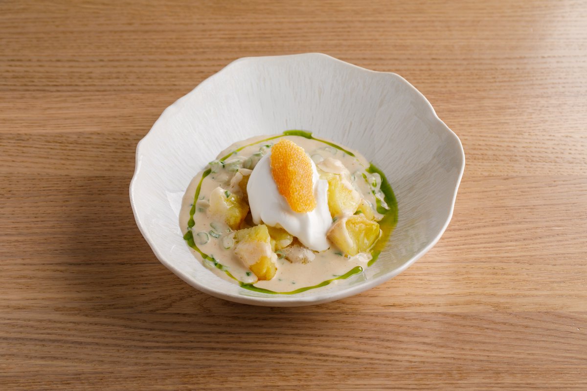 Картофель в лимонном соусе с щучьей икрой