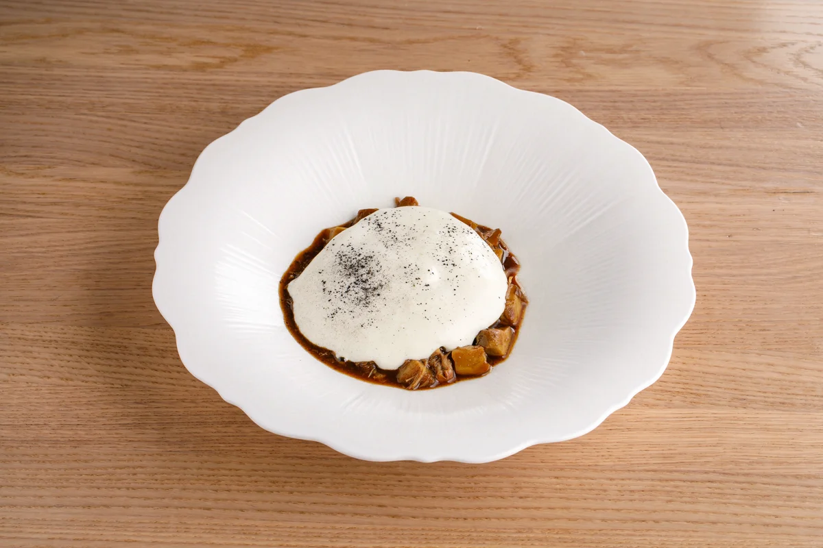 Рагу из утиной ножки с белыми грибами