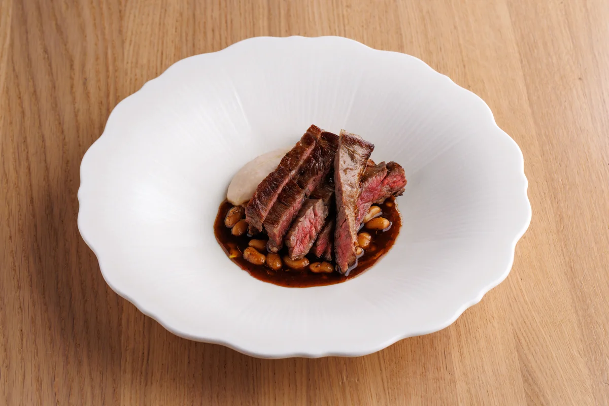 Стейк из диафрагмы бычка с трюфельным соусом