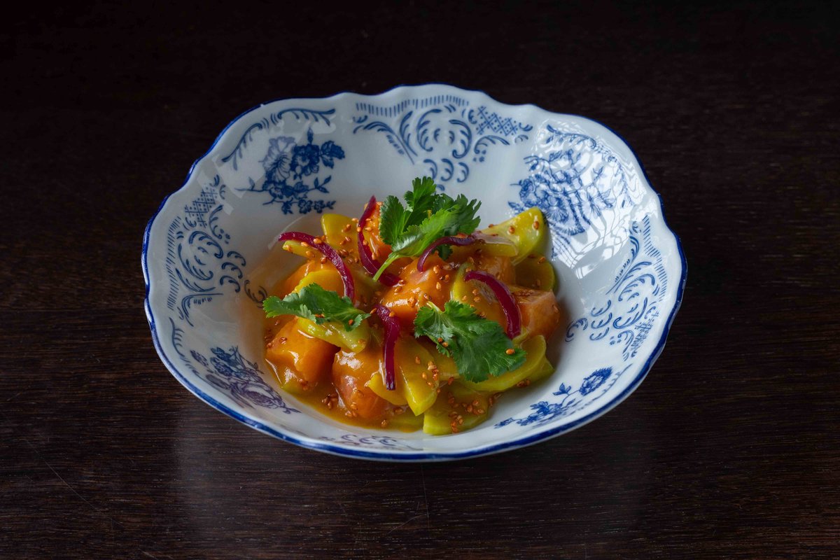 Севиче из лосося с огурцом