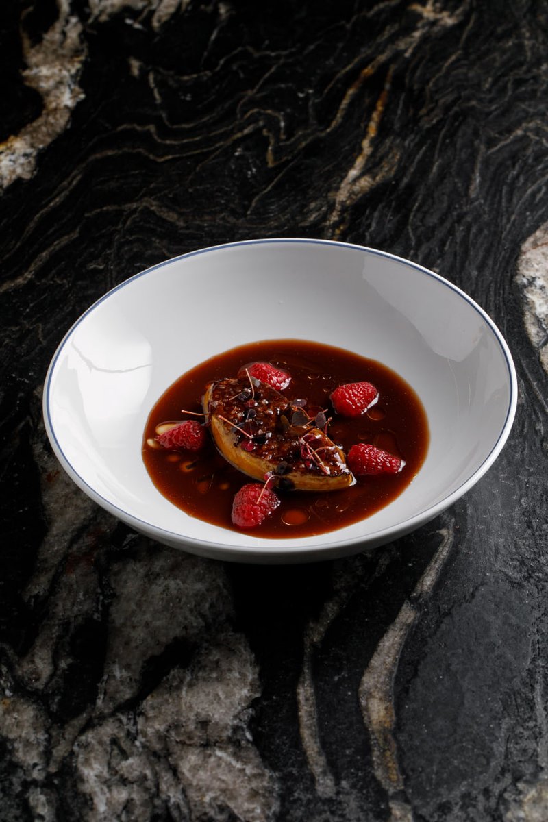 Фуа-гра с малиной и кофе