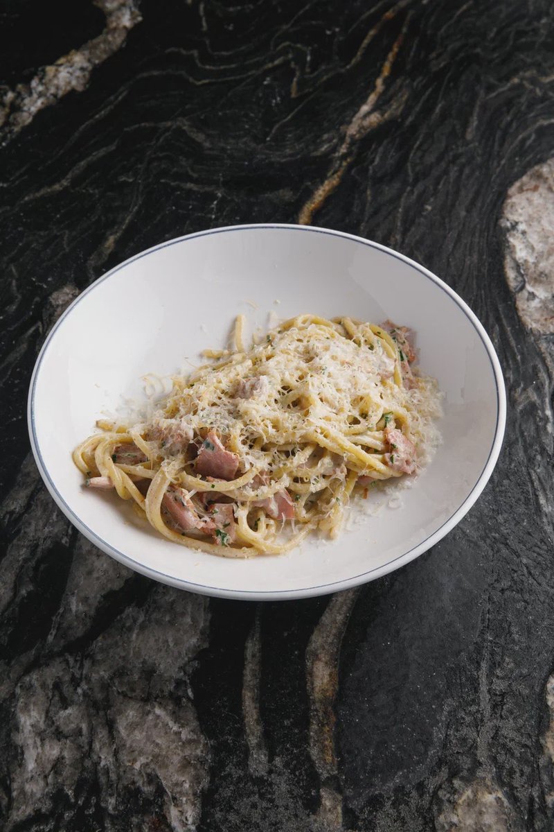 Паста с грудинкой и копчёным пармезаном