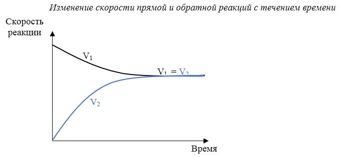 Как изменится скорость обратной реакции. Обратная реакция график. График скорости прямой и обратной реакций. Химическое равновесие график. Изменение скорости реакции.