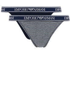 Комплект стрингов с логотипированной полоской EMPORIO ARMANI
