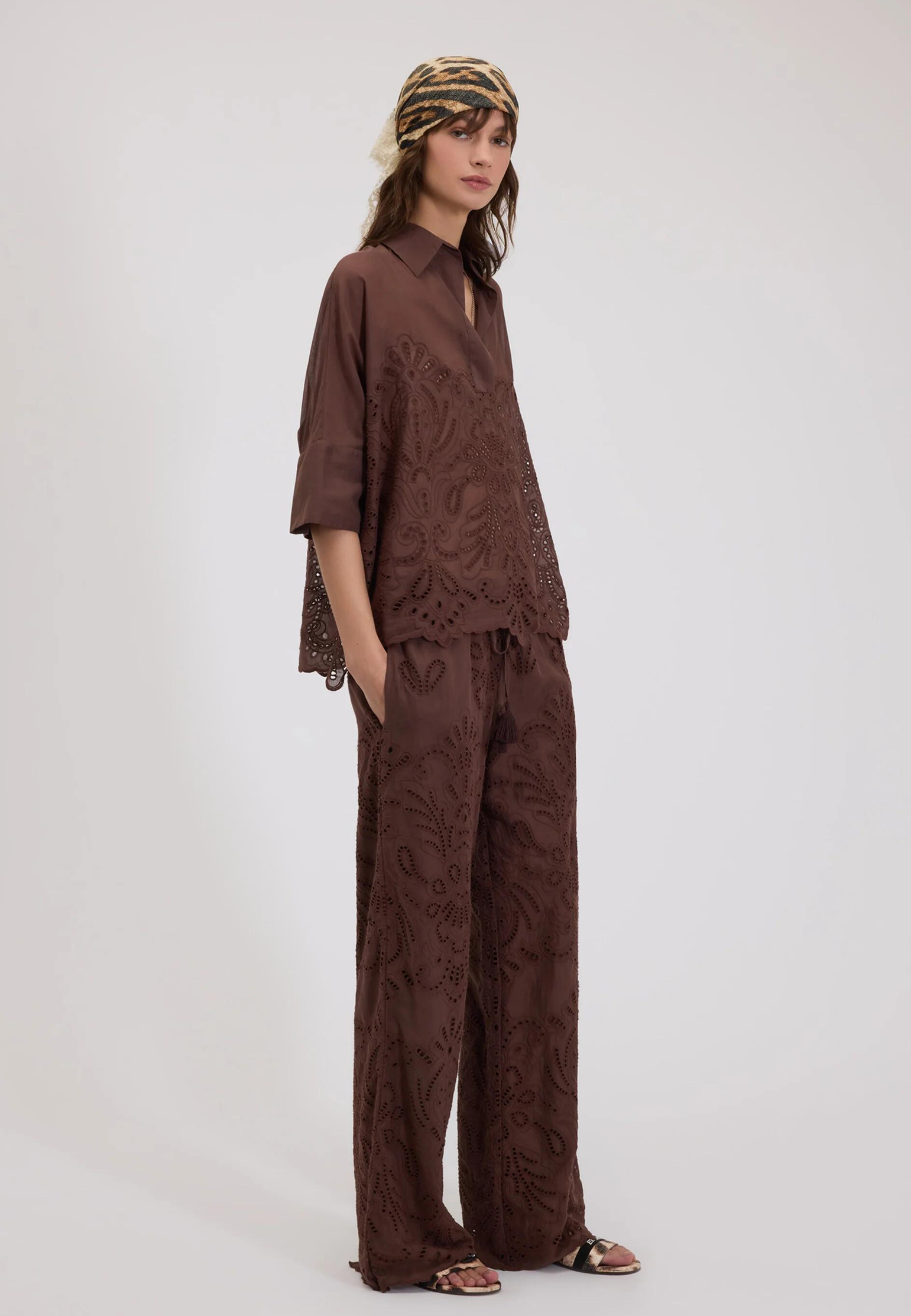 

Брюки ERMANNO FIRENZE, Коричневый, Коричневый