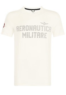 Белая футболка с принтом AERONAUTICA MILITARE