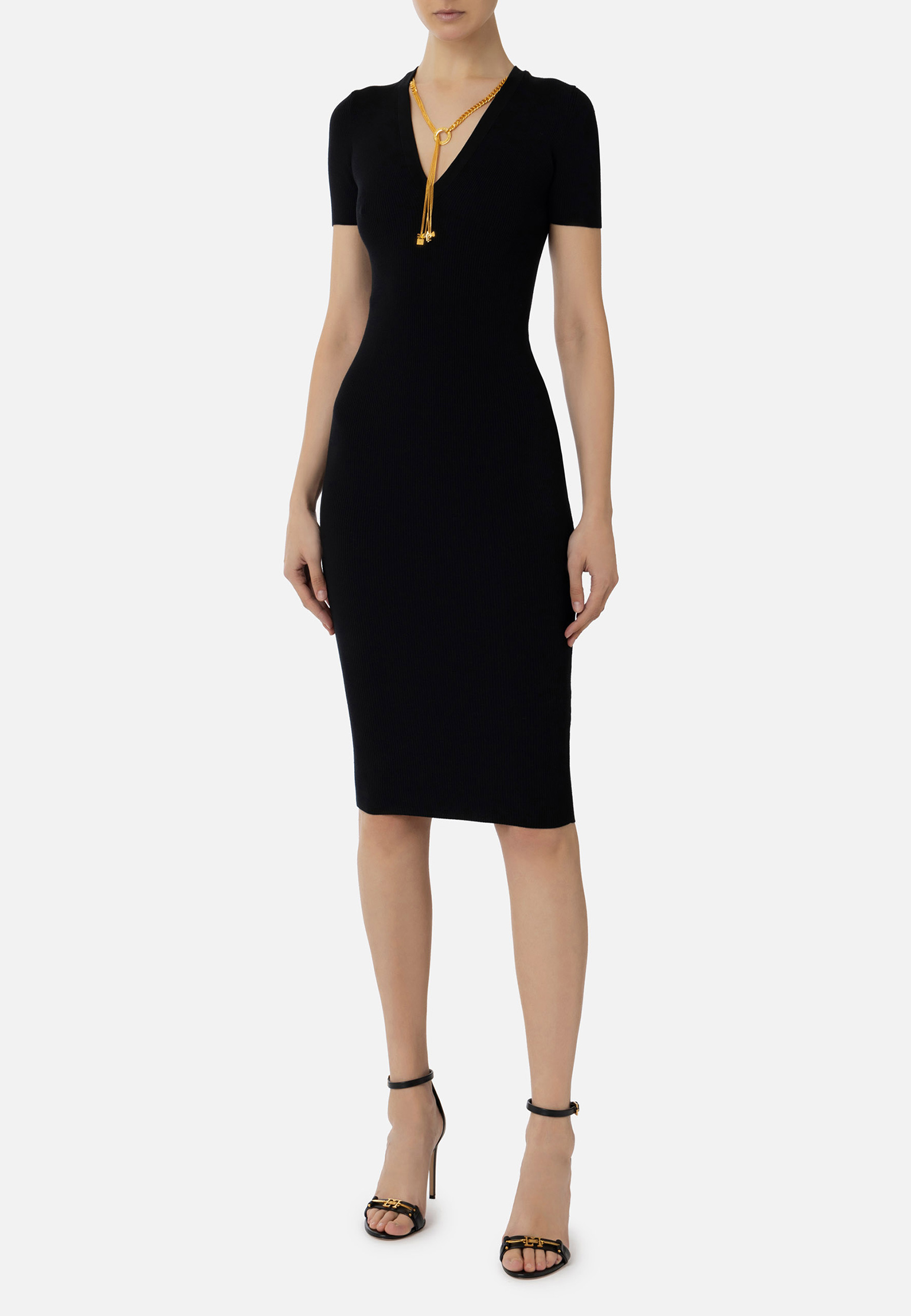 Платье ELISABETTA FRANCHI Черный, размер 44