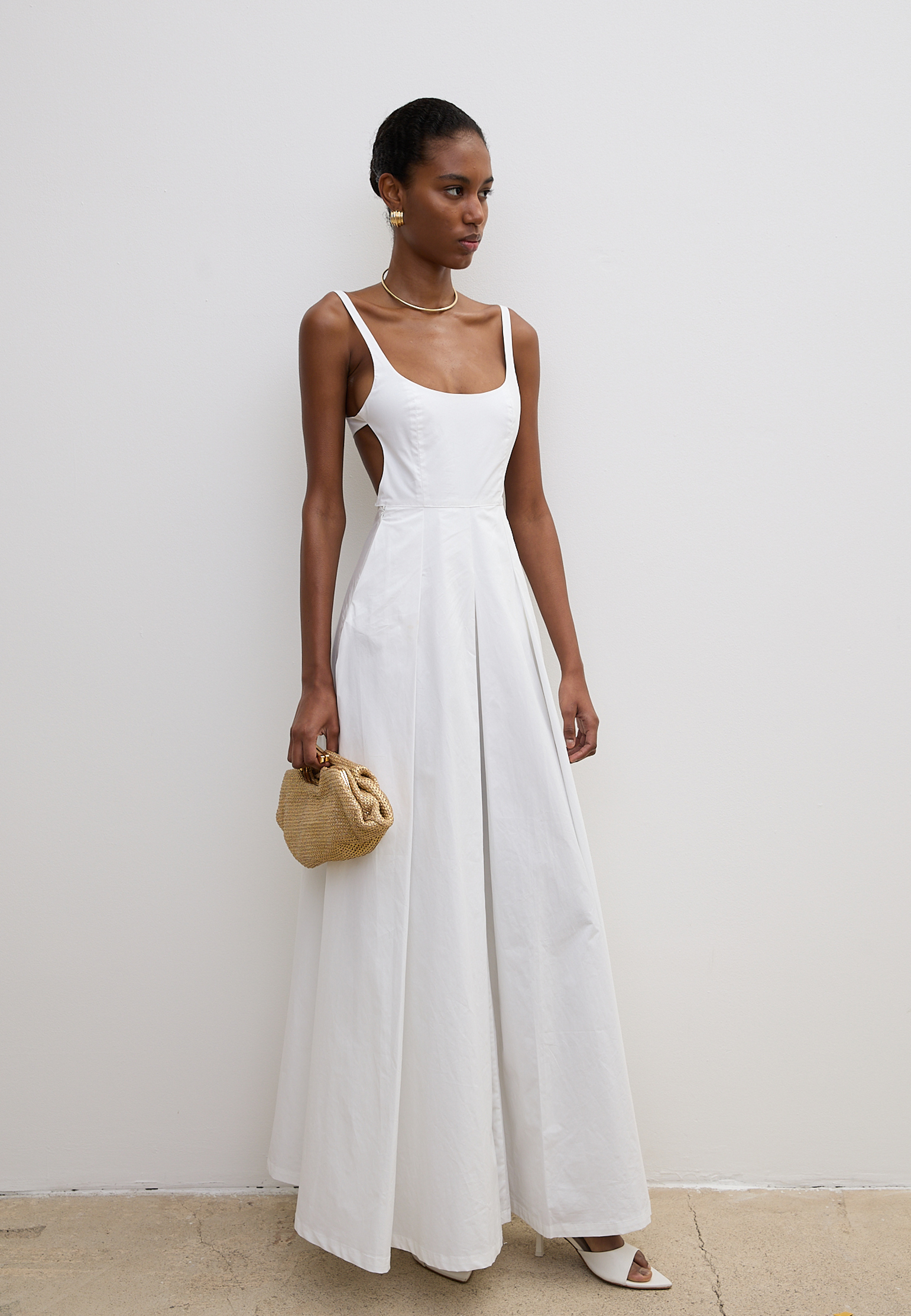 

Элегантное минималистичное платье из хлопка THE REAL BASE, Белый, Белый