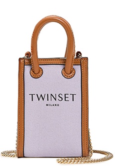 Фиолетовая phone bag с контрастной окантовкой TWINSET Milano