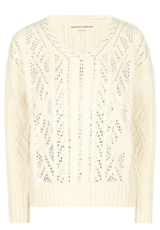 Белый пуловер с россыпью кристаллов ERMANNO SCERVINO