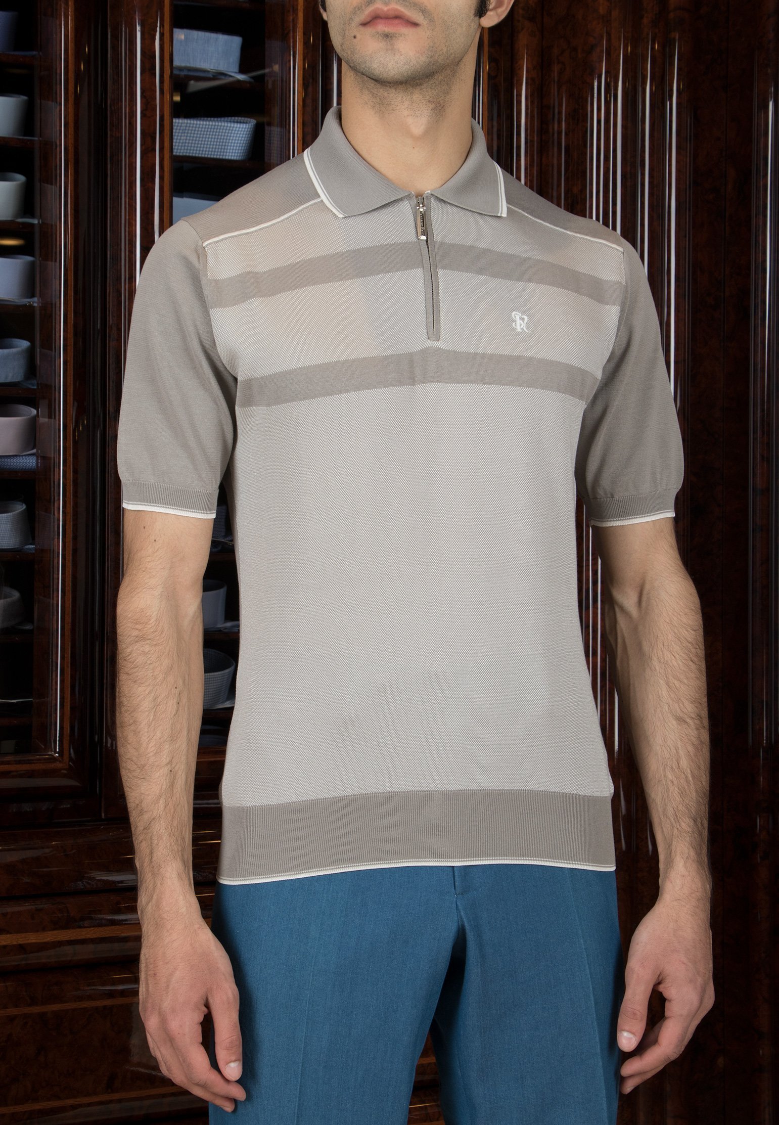 

Хлопковое поло STEFANO RICCI, Бежевый, Бежевый