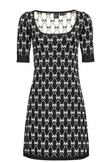 Мини-платье с жаккардовым узором Love Birds Monogram PINKO