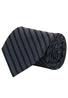 Черный галстук в полоску STEFANO RICCI