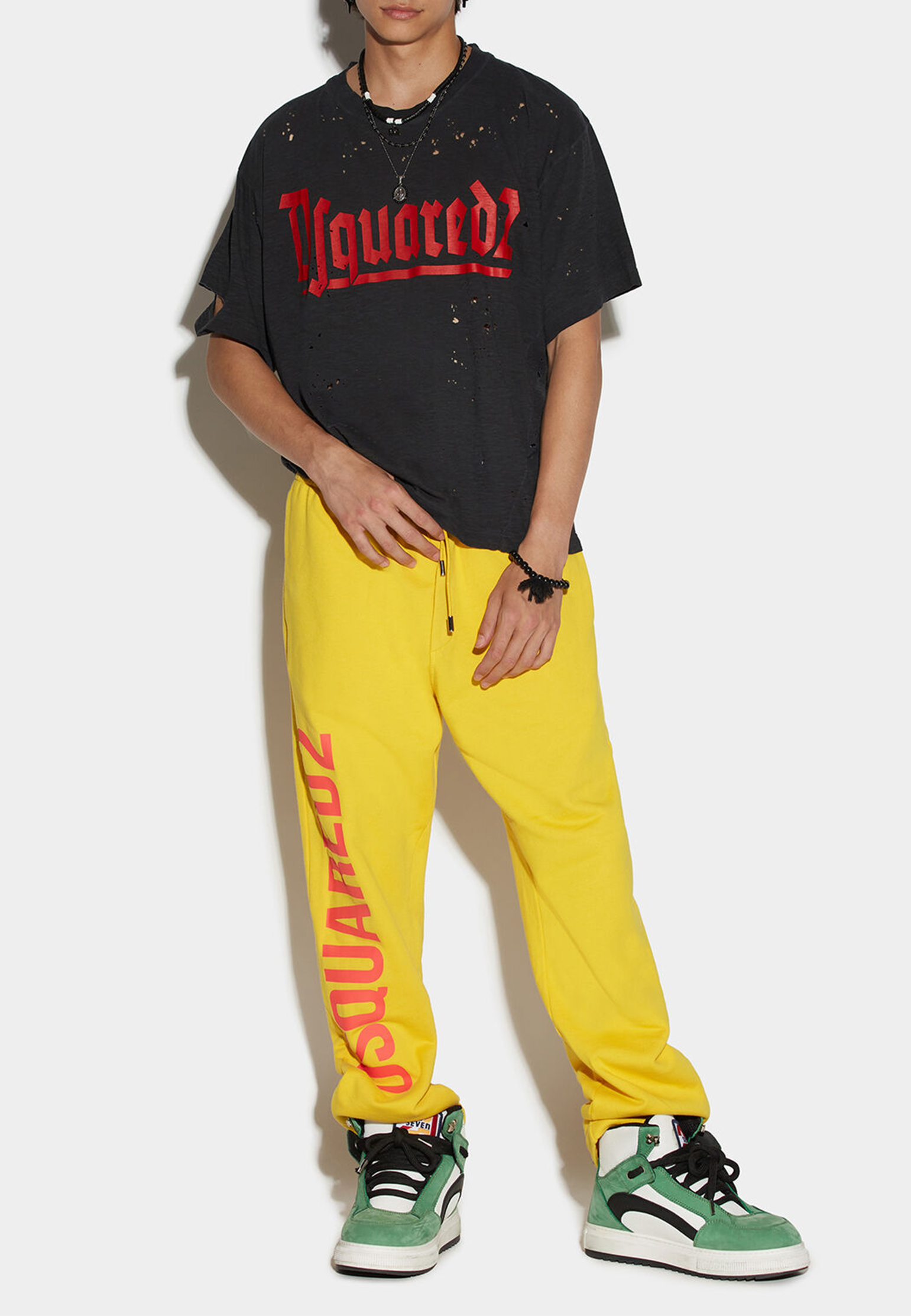 Спортивные брюки DSQUARED2 желтого цвета