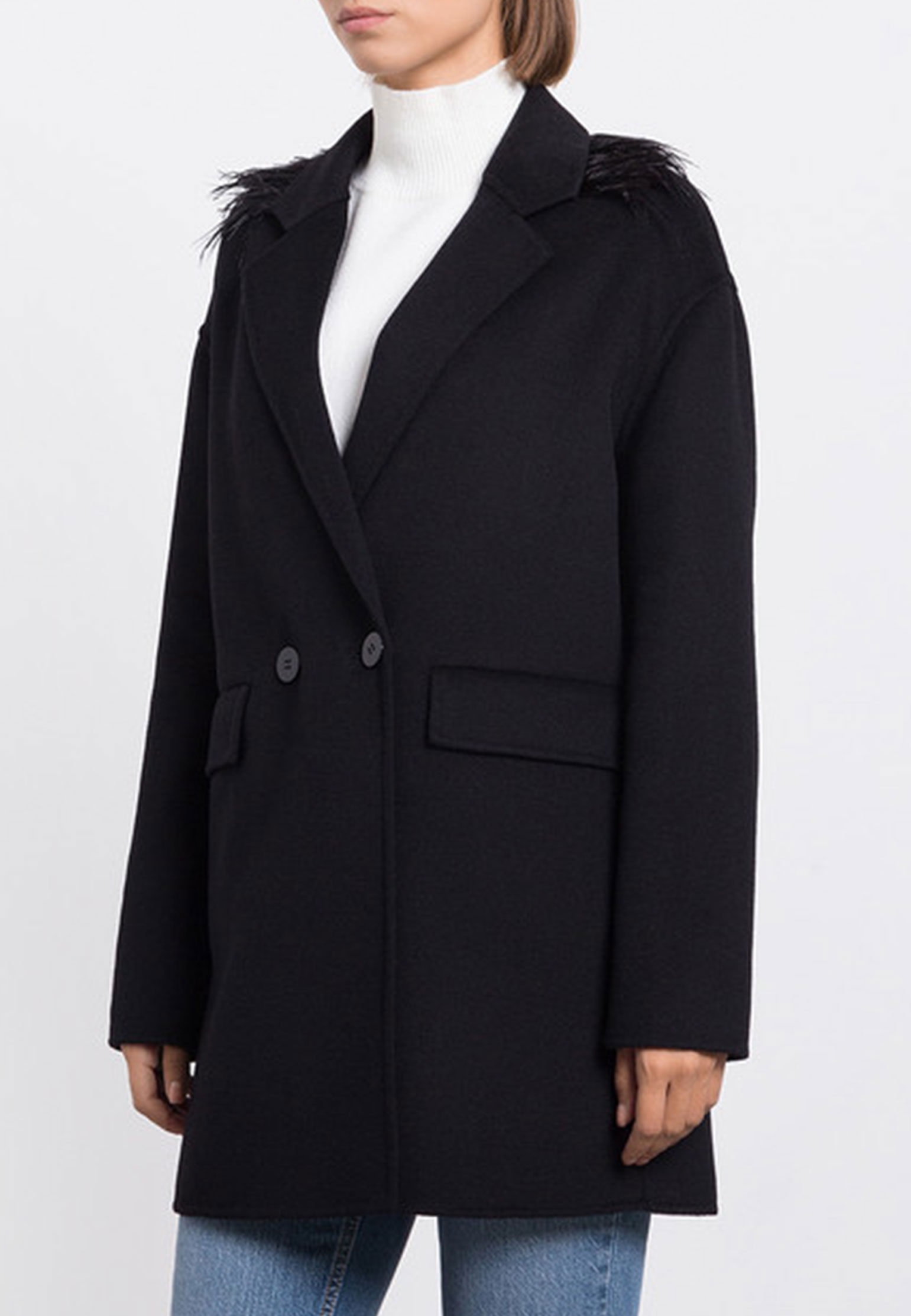 Пальто TWINSET Milano Черный, размер 40 165016 - фото 1