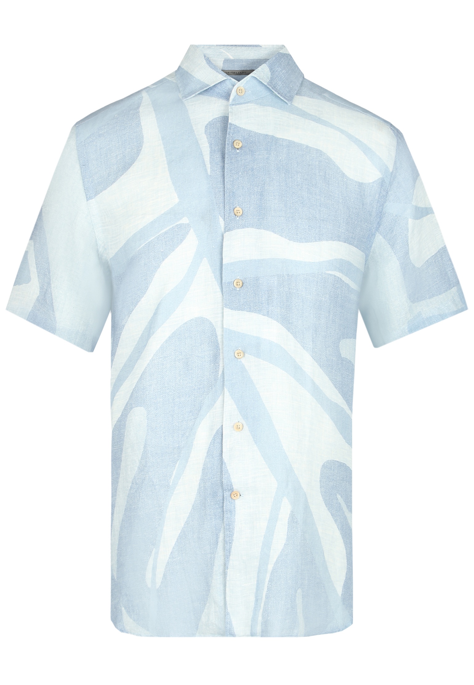 Рубашка c коротким рукавом CORNELIANI голубого цвета