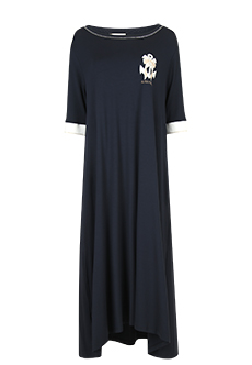 Платье из вискозы с логотипом из страз ELISA FANTI