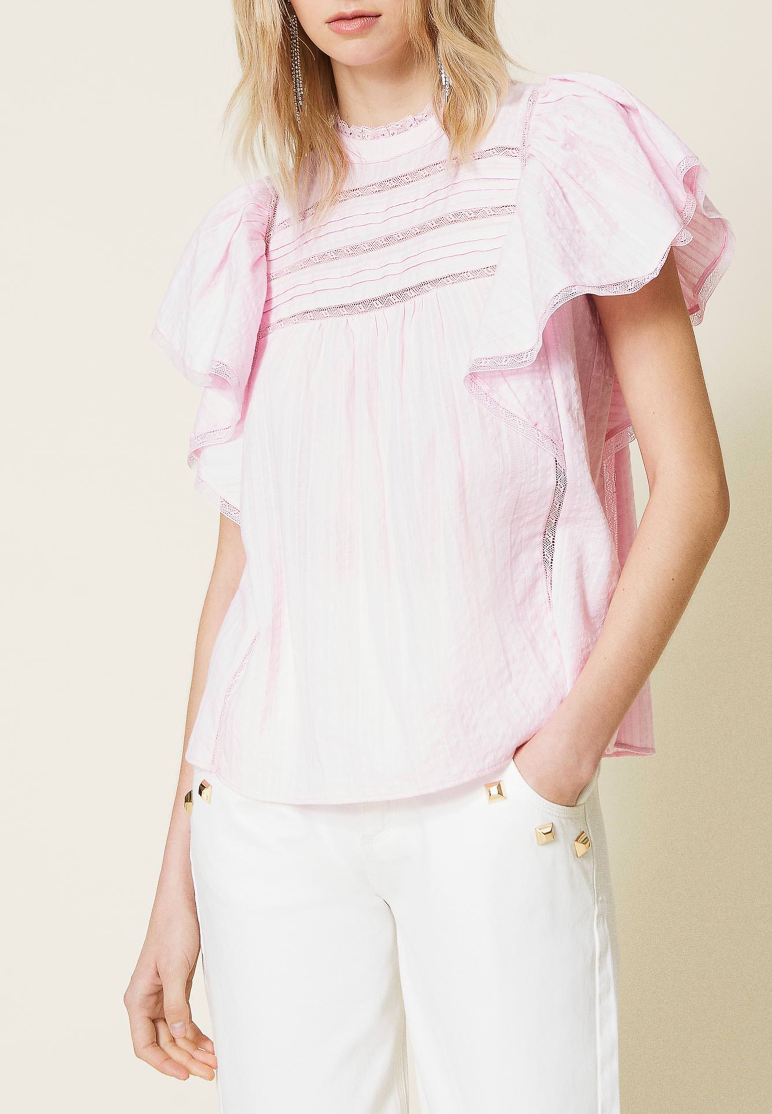 Блуза TWINSET Milano Розовый, размер 42 143495 - фото 1
