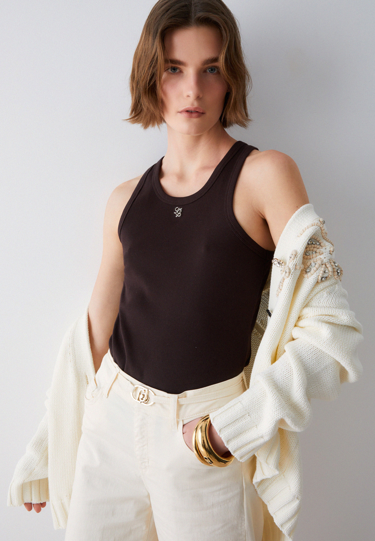 

Майка LIU JO, Коричневый, Коричневый