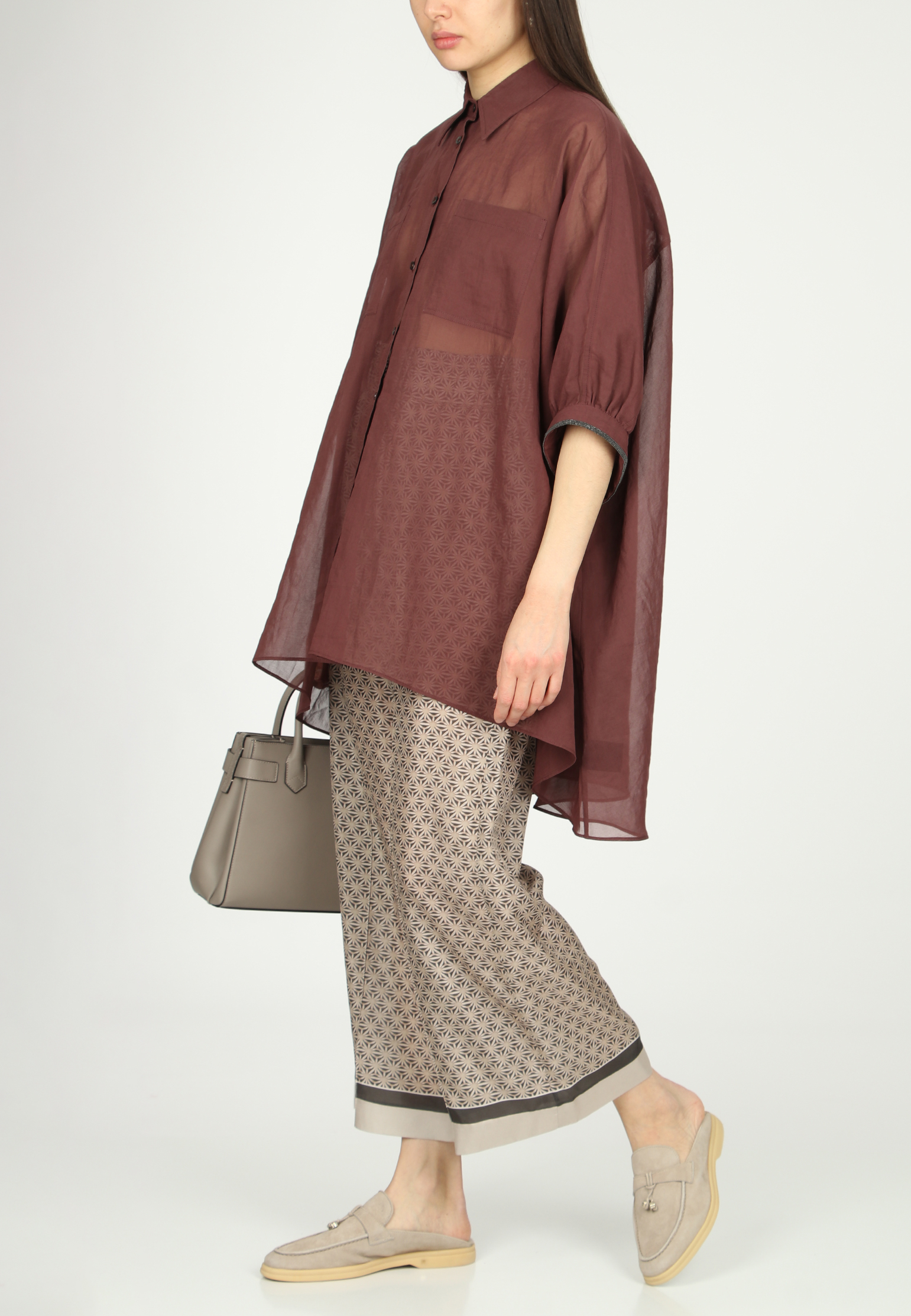 

Рубашка BRUNELLO CUCINELLI, Бордовый, Бордовый