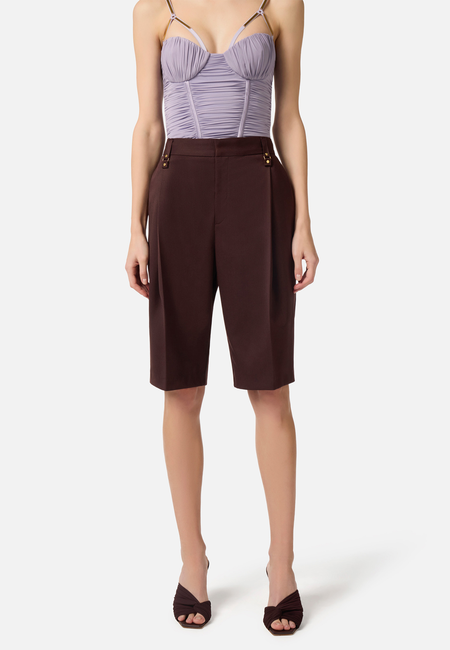 

Шорты ELISABETTA FRANCHI, Коричневый, Коричневый