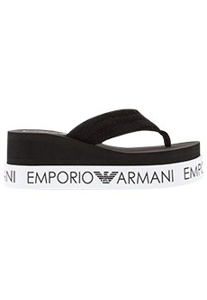 Черные сланцы с логотипом EMPORIO ARMANI