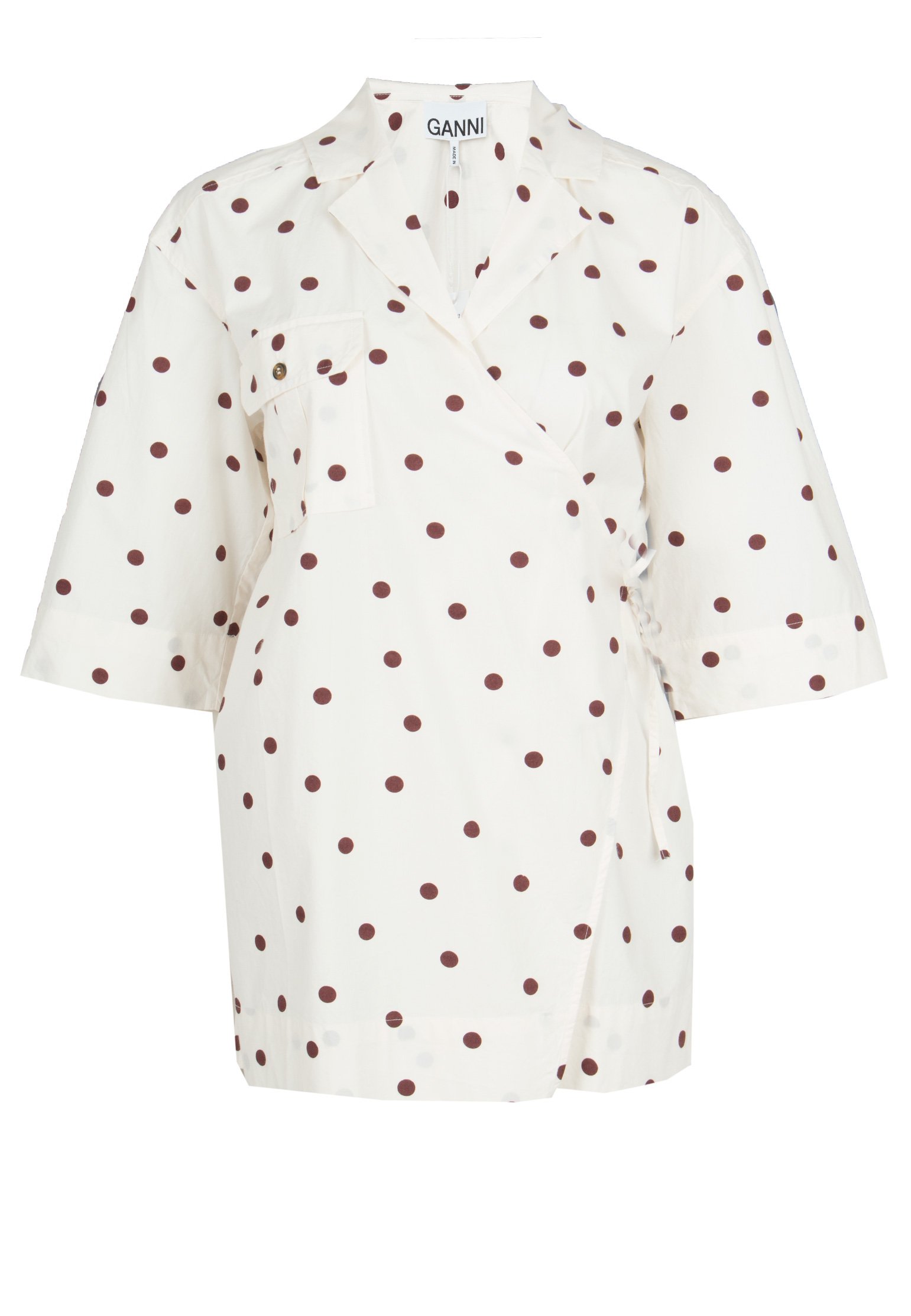 Блуза GANNI Белый, размер M 115152 - фото 1