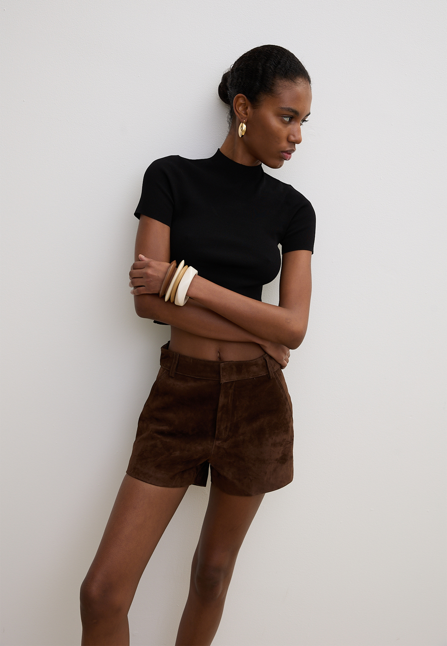 

Топ трикотажный с коротким рукавом THE REAL BASE, Черный, Черный