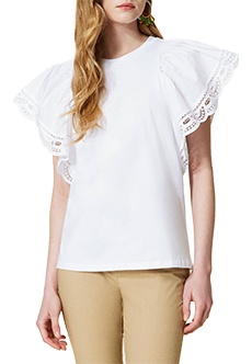 Блуза с ажурными рукавами  TWINSET Milano